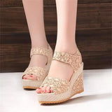 Wedge Sandals Open Toe Fish Head Platform High Heels - Easy Pickins Store