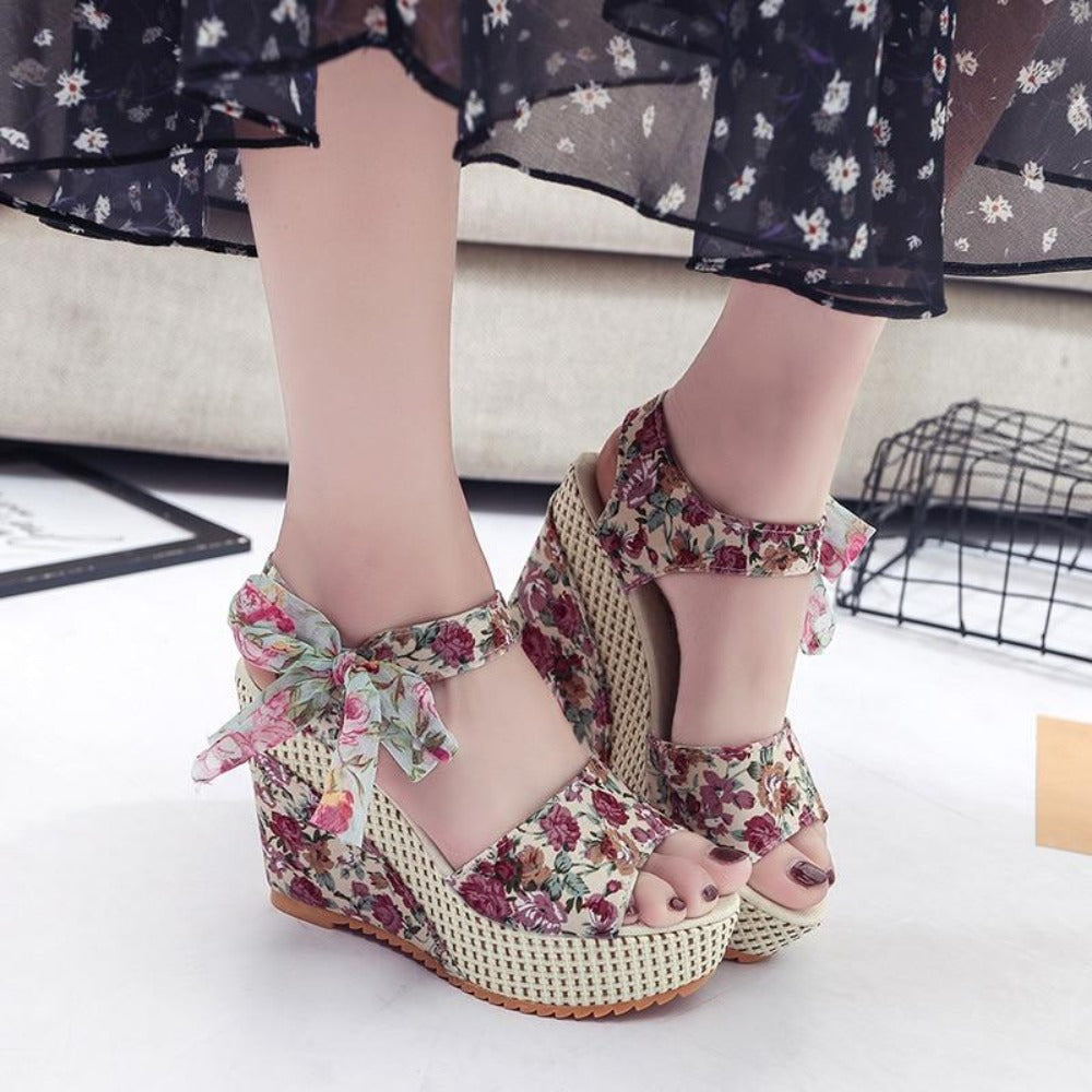 Wedge Sandals Open Toe Fish Head Platform High Heels - Easy Pickins Store