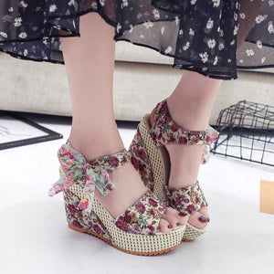 Wedge Sandals Open Toe Fish Head Platform High Heels - Easy Pickins Store
