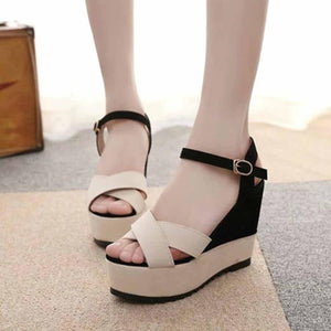 Wedges Sandals Mixed Colors Platform High Heels - Easy Pickins Store