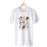 Where You Are Planted Botanical Flower Print T Shirt Cotton Sunflowers Over-sized Colorful - Easy Pickins Store