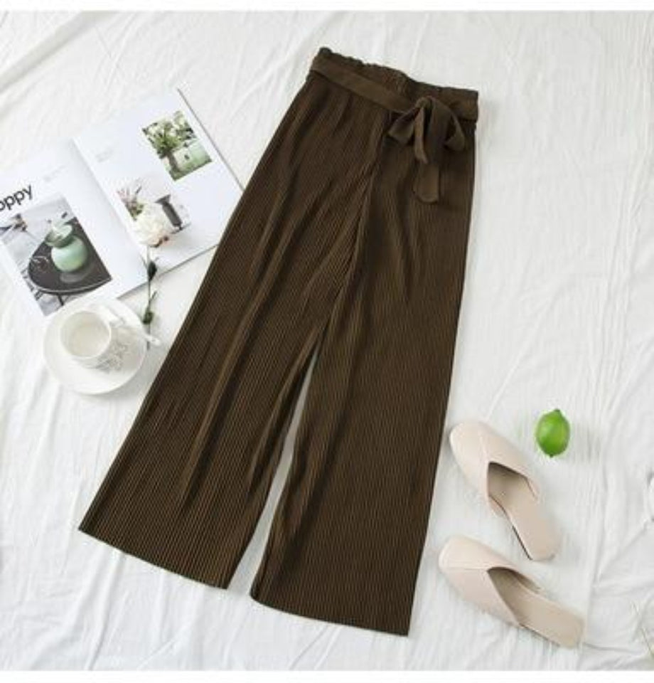 Wide Leg Loose High Waist Pleated Pants - Easy Pickins Store