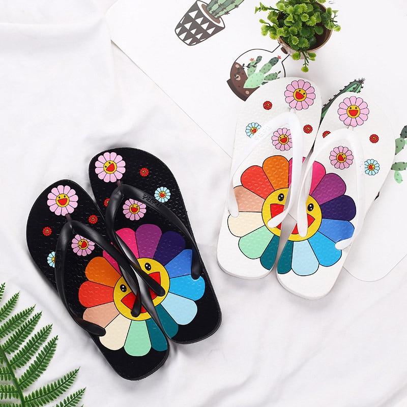 Women Cute Flat Flip Flops Soft Floral Bling Beach Sandals - Easy Pickins Store