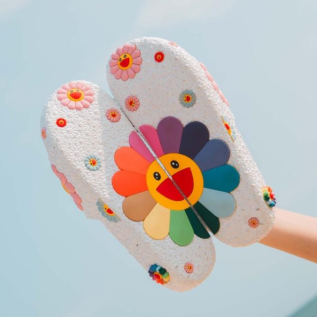 Women Cute Flat Flip Flops Soft Floral Bling Beach Sandals - Easy Pickins Store