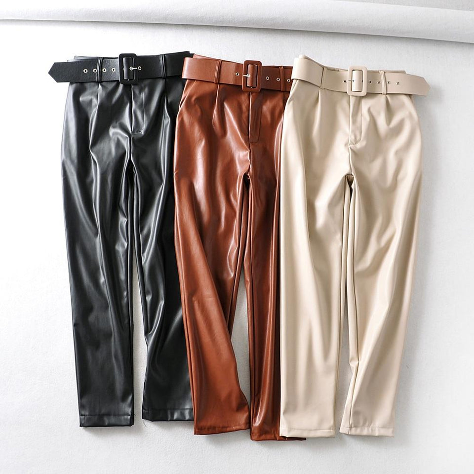 Women elegant black pants sashes pockets zipper fly solid ladies streetwear 2019 casual chic trousers pantalones - Easy Pickins Store