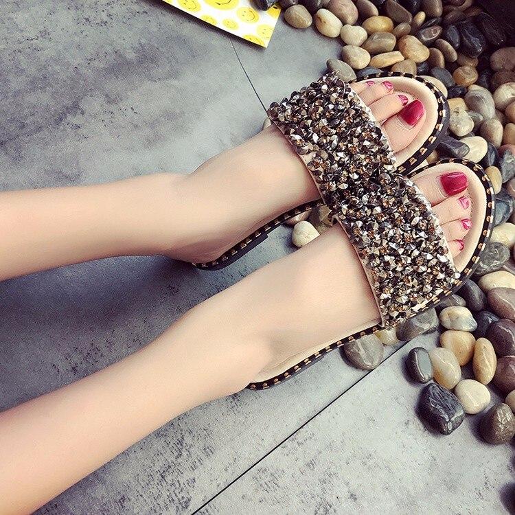 Women Flip Flops Peep Toe Glitter Platform Comfortable Summer Slippers - Easy Pickins Store