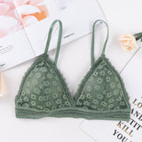 Women Lace No Steel Ring Sports Bra Beauty Back Wrapped Chest Comfortable Skin Bra Stretch Triangle Cup Chen Padded - Easy Pickins Store