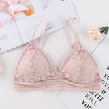 Women Lace No Steel Ring Sports Bra Beauty Back Wrapped Chest Comfortable Skin Bra Stretch Triangle Cup Chen Padded - Easy Pickins Store