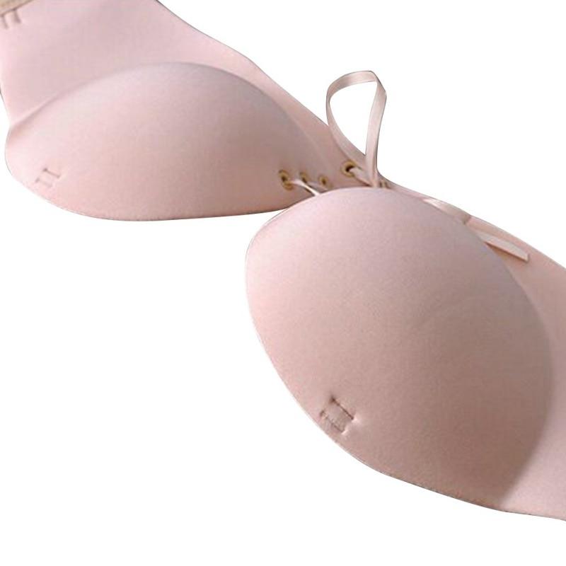 Women Sexy Push up Adhesive Bra Silicone Backless Wedding Bralette Strapless Invisible Underwear Seamless Bras 1/2 Cup - Easy Pickins Store