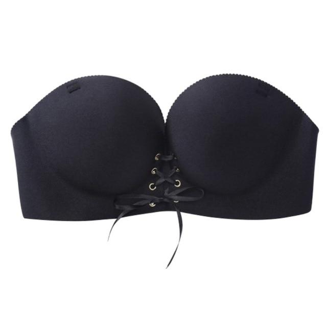 Women Sexy Push up Adhesive Bra Silicone Backless Wedding Bralette Strapless Invisible Underwear Seamless Bras 1/2 Cup - Easy Pickins Store