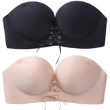 Women Sexy Push up Adhesive Bra Silicone Backless Wedding Bralette Strapless Invisible Underwear Seamless Bras 1/2 Cup - Easy Pickins Store