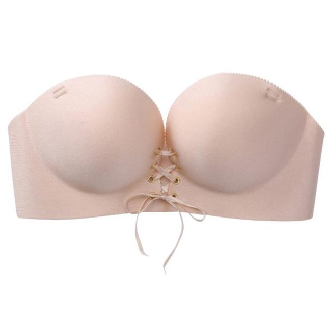 Women Sexy Push up Adhesive Bra Silicone Backless Wedding Bralette Strapless Invisible Underwear Seamless Bras 1/2 Cup - Easy Pickins Store