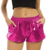 Women Short Fashion High Waist Sport Shorts Shiny Metallic short Casual - Easy Pickins Store