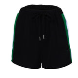 Women Shorts Summer Elastic Three Color Stitching Sports Shorts Wide Leg Casual Pants - Easy Pickins Store