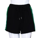 Women Shorts Summer Elastic Three Color Stitching Sports Shorts Wide Leg Casual Pants - Easy Pickins Store