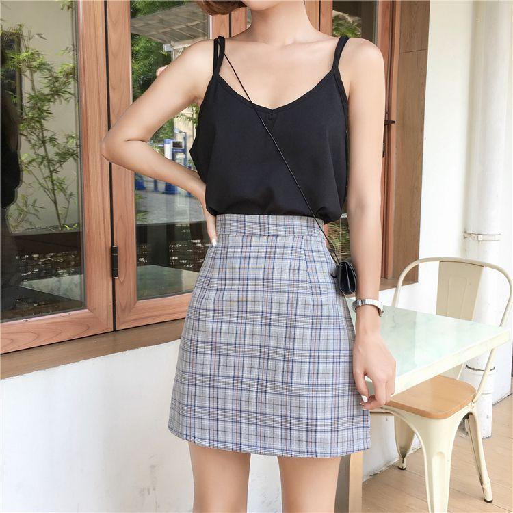 Women Summer Vintage High Waist A Line Print Skirt Casual Ladies Fashion Gothic Mini Skirts - Easy Pickins Store