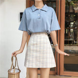 Women Summer Vintage High Waist A Line Print Skirt Casual Ladies Fashion Gothic Mini Skirts - Easy Pickins Store