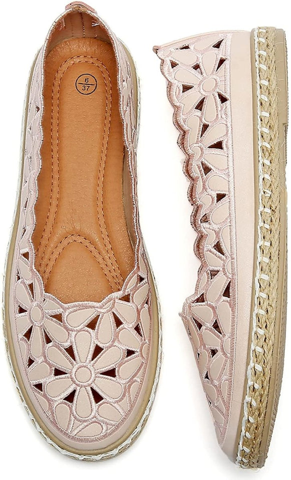 Women’s Ballet Flat Daisy Round Toe Slip On Rope Loafer - Easy Pickins Store