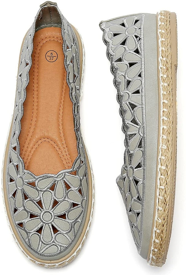 Women’s Ballet Flat Daisy Round Toe Slip On Rope Loafers - Easy Pickins Store