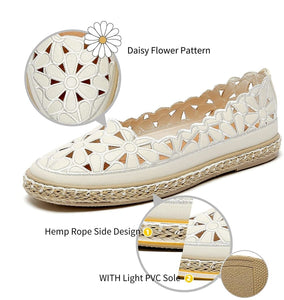Women’s Ballet Flat Daisy Round Toe Slip On Rope Loafers - Easy Pickins Store