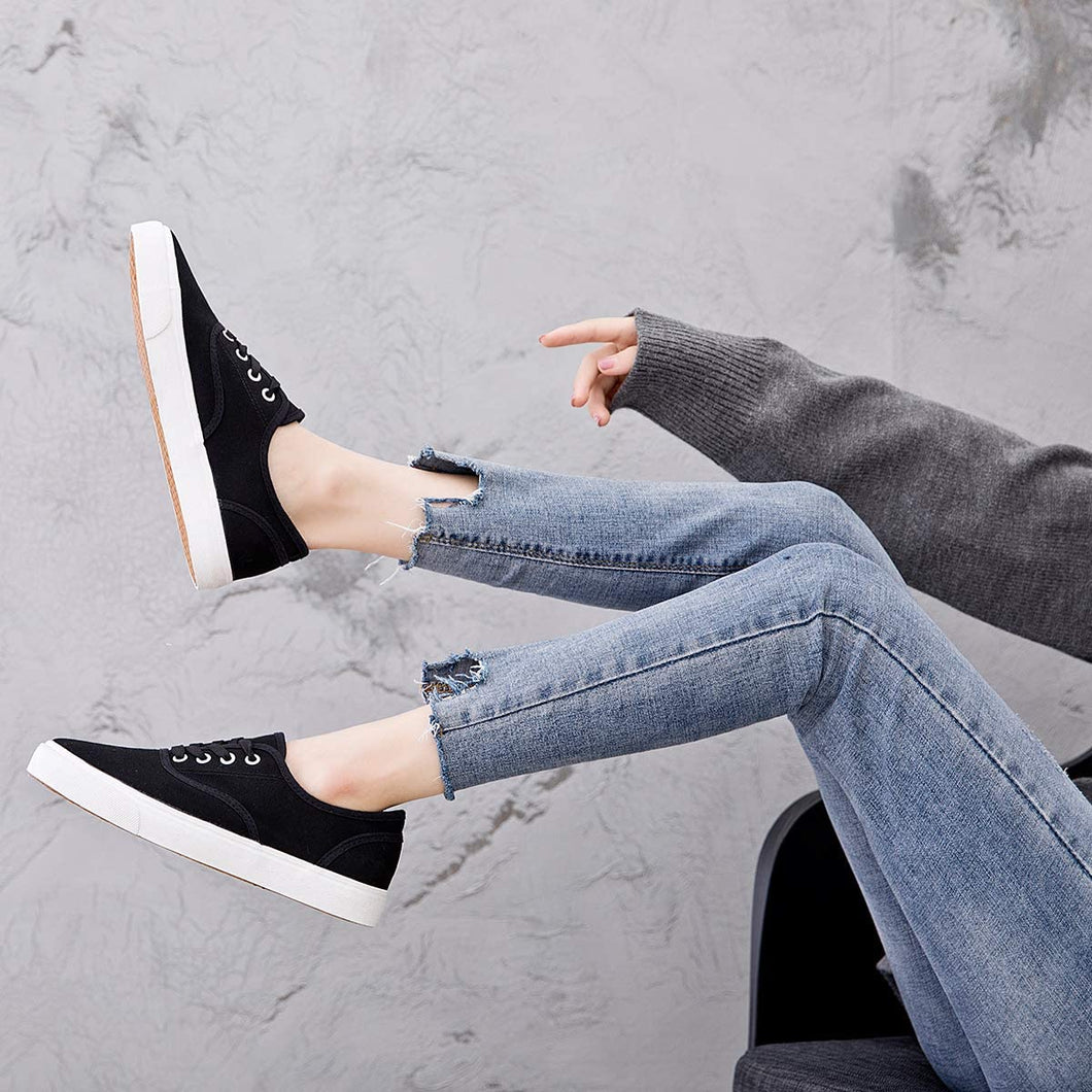 Womens Canvas Shoes Low Cut Canvas Sneakers Walking Running Shoes - Easy Pickins Store