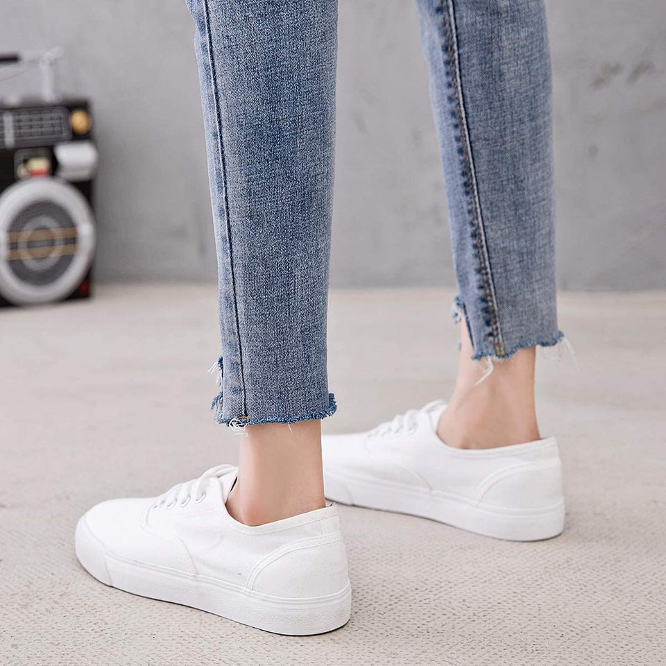 Womens Canvas Shoes Low Cut Canvas Sneakers Walking Running Shoes - Easy Pickins Store
