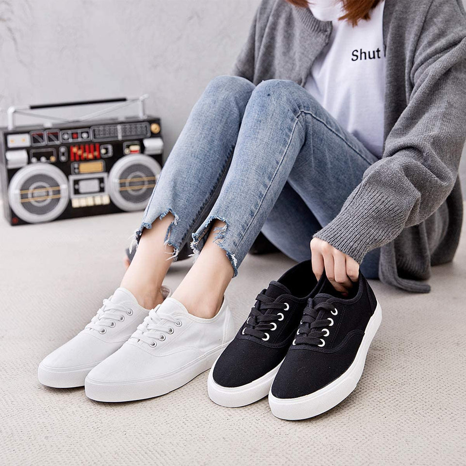 Womens Canvas Shoes Low Cut Canvas Sneakers Walking Running Shoes - Easy Pickins Store