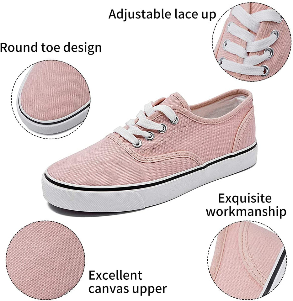 Womens Canvas Shoes Low Cut Canvas Sneakers Walking Running Shoes - Easy Pickins Store