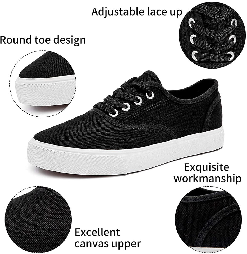 Womens Canvas Shoes Low Cut Canvas Sneakers Walking Running Shoes - Easy Pickins Store