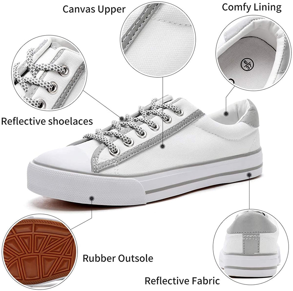 Womens Canvas Shoes Low Cut Canvas Sneakers Walking Running Shoes - Easy Pickins Store