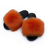 Womens Faux Fur Slippers Fluffy Fuzzy Open Toe Slides Flip Flop - Easy Pickins Store