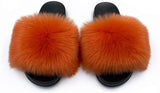 Womens Faux Fur Slippers Fluffy Fuzzy Open Toe Slides Flip Flop - Easy Pickins Store