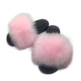 Womens Faux Fur Slippers Fluffy Fuzzy Open Toe Slides Flip Flop - Easy Pickins Store