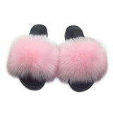 Womens Faux Fur Slippers Fluffy Fuzzy Open Toe Slides Flip Flop - Easy Pickins Store