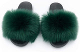 Womens Faux Fur Slippers Fluffy Fuzzy Open Toe Slides Flip Flop - Easy Pickins Store