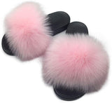 Womens Faux Fur Slippers Fluffy Fuzzy Open Toe Slides Flip Flop - Easy Pickins Store