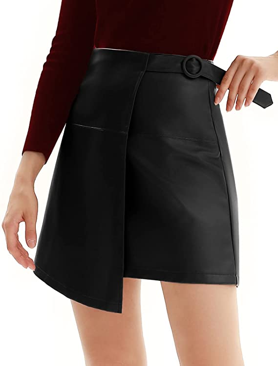Women's Faux Leather Pencil Elegant High Waist Split Skirt - Easy Pickins Store