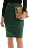 Women's Faux Leather Pencil Skirt Elegant High Waist Bodycon Skirt Back Split - Easy Pickins Store
