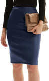 Women's Faux Leather Pencil Skirt Elegant High Waist Bodycon Skirt Back Split - Easy Pickins Store