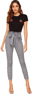 Women's Stretchy Workwear Office Skinny Pants with Belt - Easy Pickins Store