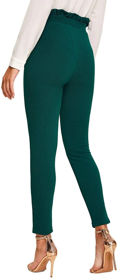 Women's Stretchy Workwear Office Skinny Pants with Belt - Easy Pickins Store