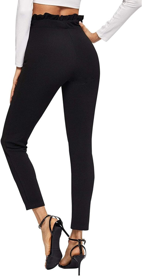 Women's Stretchy Workwear Office Skinny Pants with Belt - Easy Pickins Store