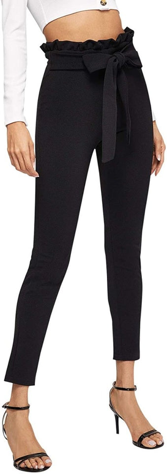 Women's Stretchy Workwear Office Skinny Pants with Belt - Easy Pickins Store