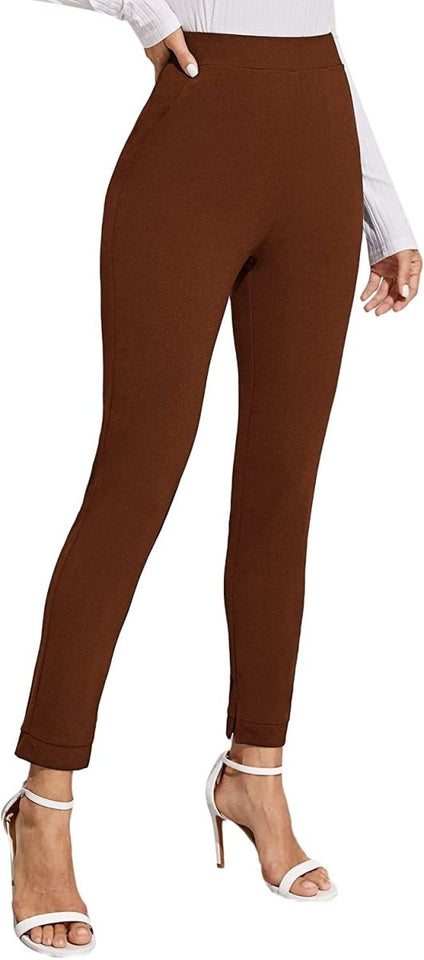 Women's Stretchy Workwear Office Skinny Pants with Belt - Easy Pickins Store