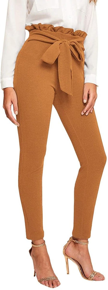 Women's Stretchy Workwear Office Skinny Pants with Belt - Easy Pickins Store