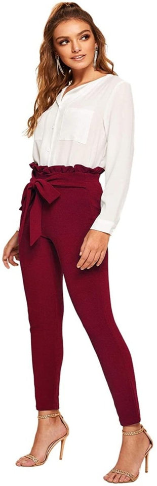 Women's Stretchy Workwear Office Skinny Pants with Belt - Easy Pickins Store