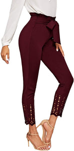 Women's Stretchy Workwear Office Skinny Pants with Belt - Easy Pickins Store