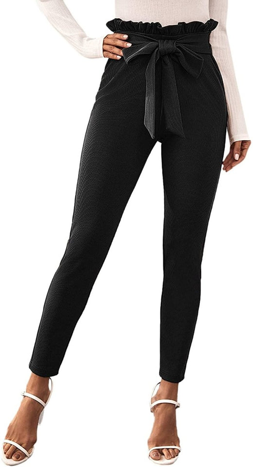 Women's Stretchy Workwear Office Skinny Pants with Belt - Easy Pickins Store