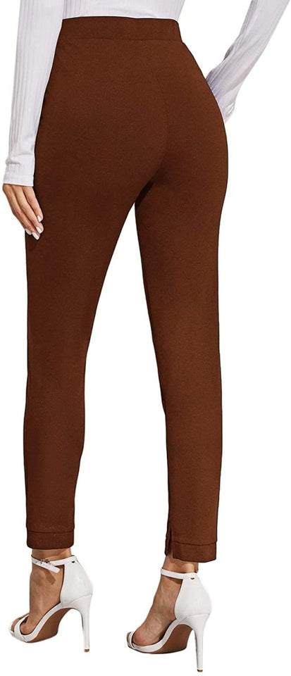 Women's Stretchy Workwear Office Skinny Pants with Belt - Easy Pickins Store