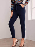 Women's Stretchy Workwear Office Skinny Pants with Belt - Easy Pickins Store